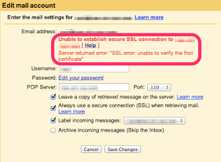 Unable to establish secure SSL connection
